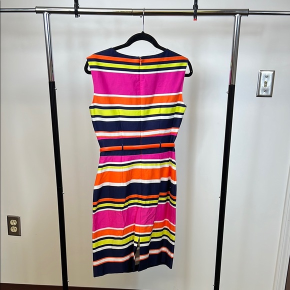 TAHARI Arthur S. Levine Striped Y2k Sleeveless Dress. Size 4 Pink Orange - Picture 4 of 9